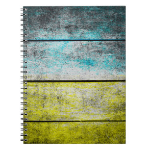 Ukraine flag on wood notebook
