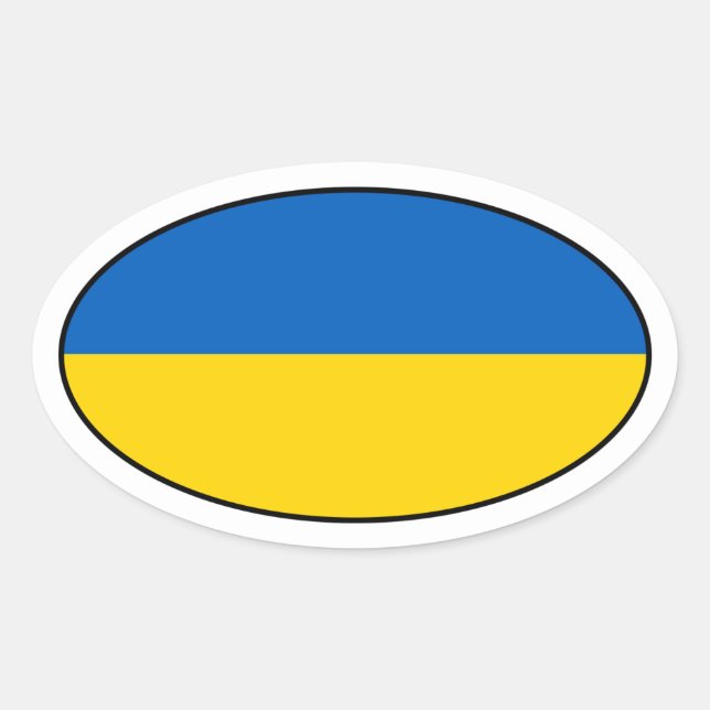 Ukraine Flag Oval Sticker (Front)
