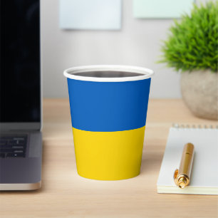 Ukraine flag paper cups