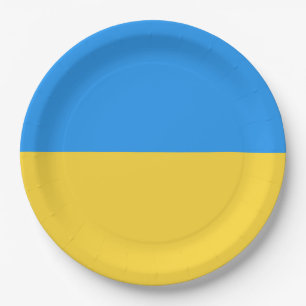Ukraine flag paper plate