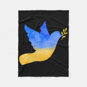 Ukraine Flag Peace Bird Vintage Ukrainian Support Fleece Blanket