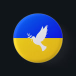 Ukraine Flag Peace Dove Button Support Freedom<br><div class="desc">Support Ukraine Buttons - Peace Dove - Ukrainian Flag - Freedom - Solidarity - Strong Together - Freedom Victory ! Let's make the world a better place - everybody together ! A better world begins - depends - needs YOU too ! You can transfer to 1000 Zazzle products. Resize and...</div>