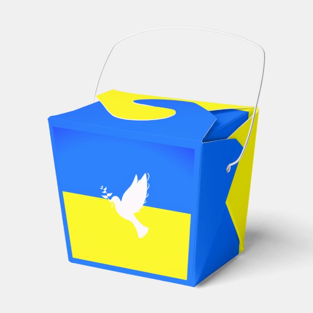 Ukraine Flag Peace Dove Favour Box (Front Side)