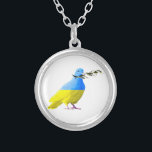 Ukraine Flag Peace Dove Necklace - Freedom<br><div class="desc">Ukraine Flag Peace Dove Necklaces - Ukrainian Flag - Freedom Support - Solidarity - Strong Together - Freedom Victory ! Let's make the world a better place - everybody together ! A better world begins - depends - needs YOU too ! You can transfer to 1000 Zazzle products. Resize and...</div>
