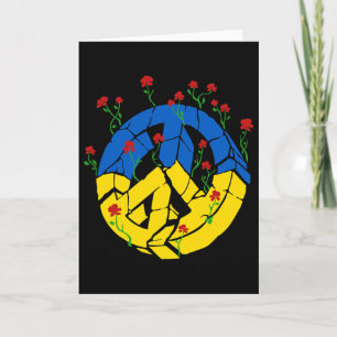 Ukraine Flag Peace Flowers Card