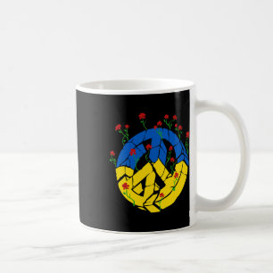 Ukraine Flag Peace Flowers Coffee Mug
