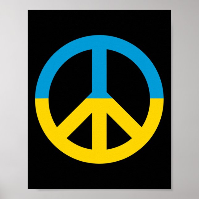 Ukraine Flag Peace Sign  (Front)