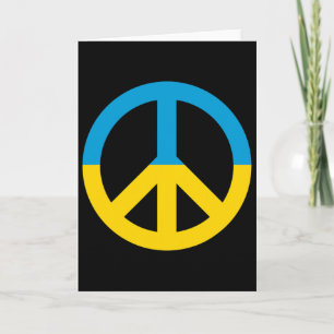 Ukraine Flag Peace Sign Card