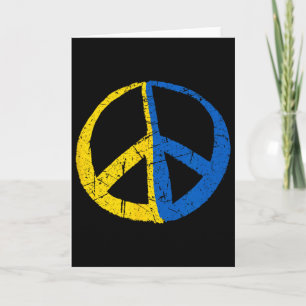 Ukraine Flag Peace Sign For Ukraine Men Women Ukra Card