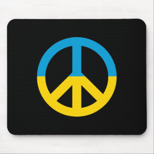 Ukraine Flag Peace Sign  Mouse Pad