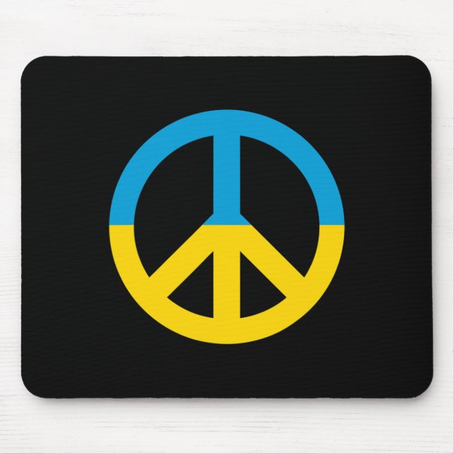 Ukraine Flag Peace Sign  Mouse Pad (Front)