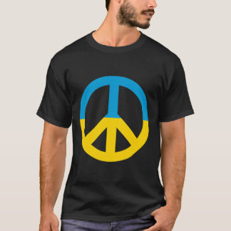 Ukraine Flag Peace Sign T-Shirt
