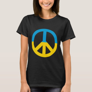 Ukraine Flag Peace Sign T-Shirt