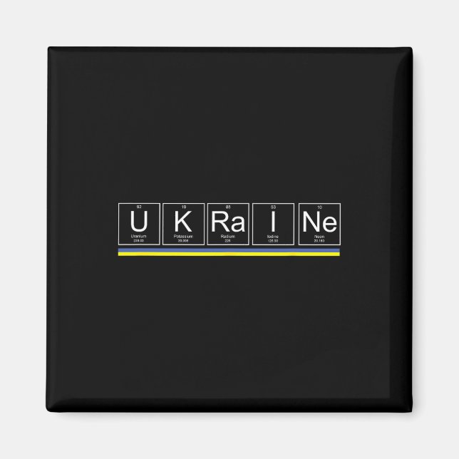 Ukraine Flag Periodic Table Elements Ukrainian Sup Magnet (Front)