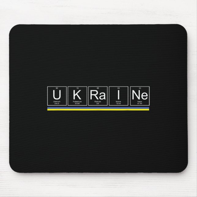 Ukraine Flag Periodic Table Elements Ukrainian Sup Mouse Pad (Front)