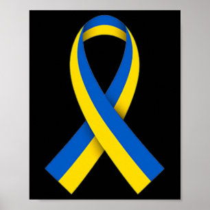 Ukraine Flag Pocket Ribbon Ukrainian Flag  Poster