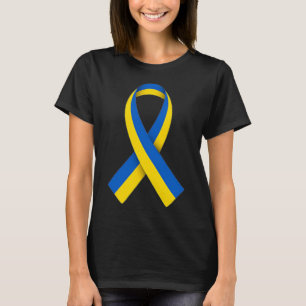 Ukraine Flag Pocket Ribbon Ukrainian Flag T-Shirt