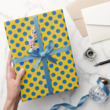 Ukraine Flag Polka Dots Blue And Yellow Gift