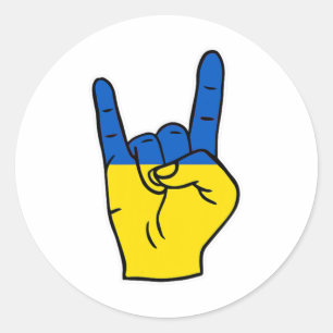 Ukraine Flag Proud Ukrainian Heritage Ukraine Rock Classic Round Sticker