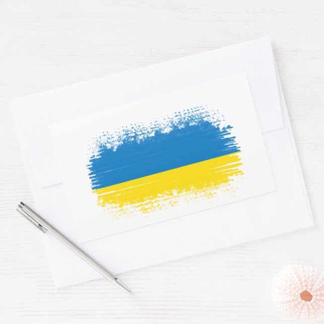 Ukraine flag  rectangular sticker (Envelope)