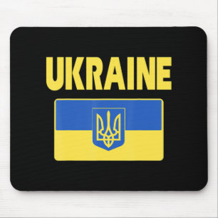 Ukraine Flag Retro Vintage Ukrainian Men Women Pat Mouse Pad