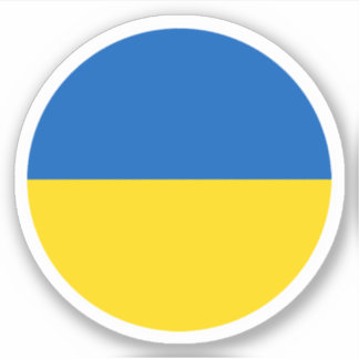 Ukraine Flag Round Sticker