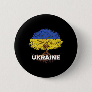 Ukraine Flag Shirt Vintage Tree Graphic Ukrainian 6 Cm Round Badge