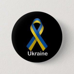 Ukraine Flag Shirt With Ukrainian National Colors 6 Cm Round Badge