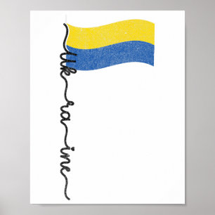Ukraine Flag Signature Design Poster
