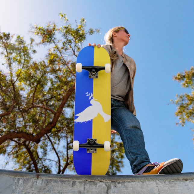 Ukraine Flag Skateboard Dove of Peace - Freedom (Outdoor 1)