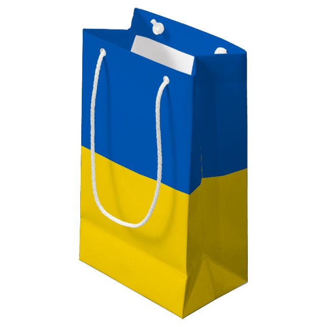 Ukraine flag small gift bag (Front Angled)