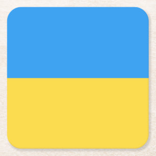Ukraine flag square paper coaster