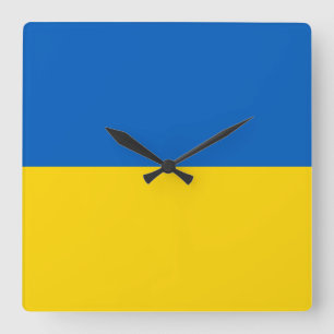 Ukraine Flag Square Wall Clock