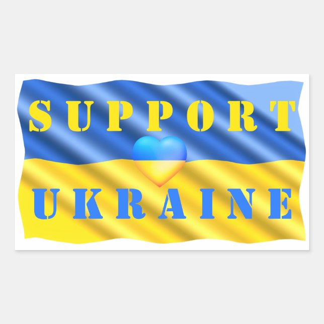Ukraine Flag Sticker Heart - Freedom Support (Front)