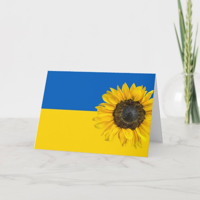 Ukraine Flag Sunflower  Card (Front)
