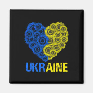 Ukraine Flag Sunflower Heart Vintage Ukrainian Lov Magnet