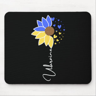Ukraine Flag Sunflower Hearts Mouse Pad