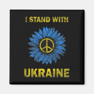 Ukraine Flag Sunflower I Stand With Ukraine Suppor Magnet