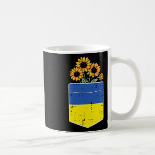 Ukraine Flag Sunflower Pocket Ukrainian Women Girl Coffee Mug