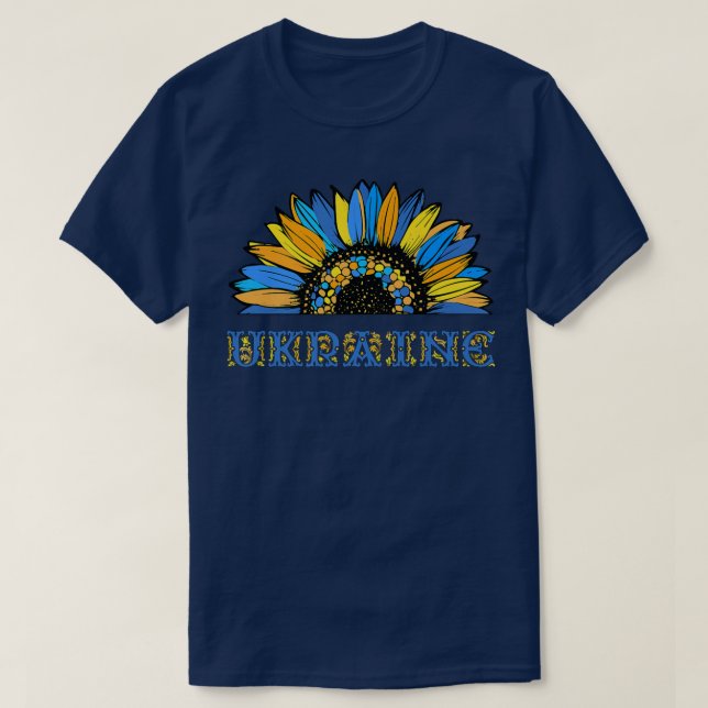 Ukraine Flag Sunflower Shirt Floral Ukrainian Blue (Design Front)