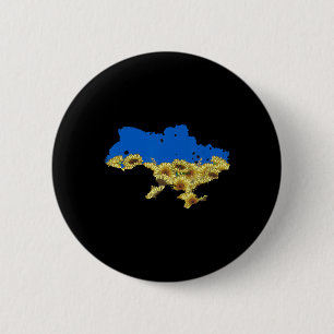 Ukraine Flag Sunflower Tee Floral Vintage Ukrainia 6 Cm Round Badge