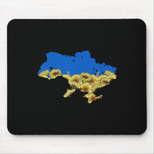 Ukraine Flag Sunflower Tee Floral Vintage Ukrainia Mouse Pad