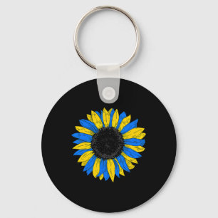 Ukraine Flag Sunflower Ukrainian Flag Vintage Key Ring