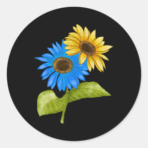 Ukraine Flag Sunflower Ukrainian Roots Proud Patri Classic Round Sticker
