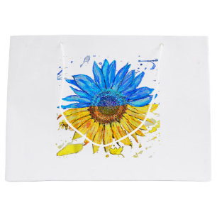 Ukraine Flag Sunflower Vintage Shirt Ukrainian Sup Large Gift Bag