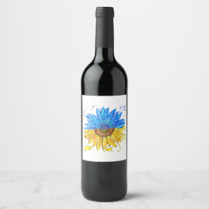 Ukraine Flag Sunflower Vintage Shirt Ukrainian Sup Wine Label