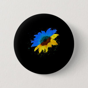 Ukraine Flag Sunflower Vintage Ukrainian Lovers Uk 6 Cm Round Badge