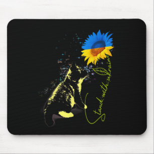 Ukraine Flag Sunflower Vintage Ukrainian Support C Mouse Pad