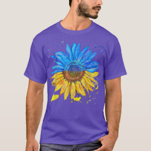 Ukraine Flag Sunflower Vintage  Ukrainian Support  T-Shirt