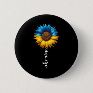 Ukraine Flag Sunflower Vintage Ukrainian Support U 6 Cm Round Badge